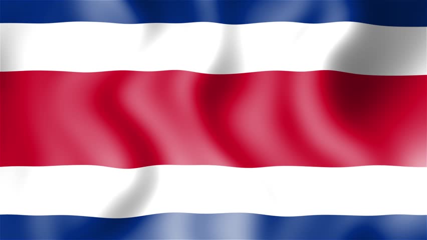 Costa Rica Flag. Background Seamless Looping Animation. 4K High ...