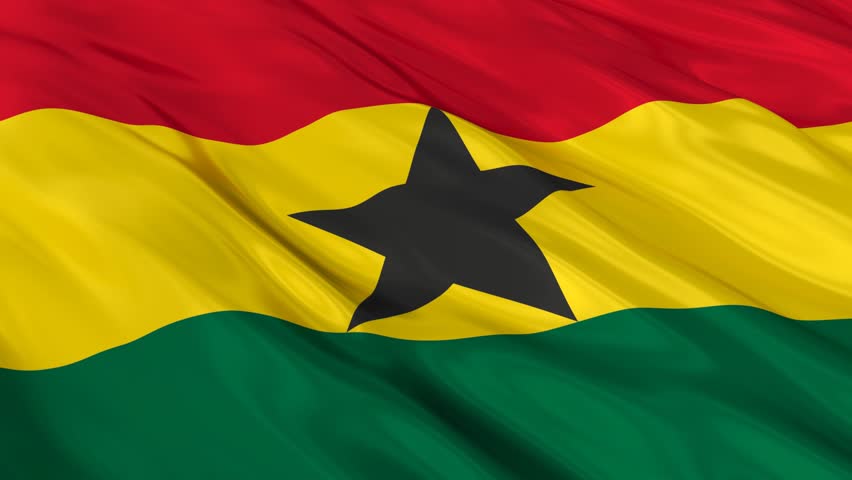 Flag Of Ghana Beautiful 3d Animation Of Ghana Flag In Loop Mode Stock ...