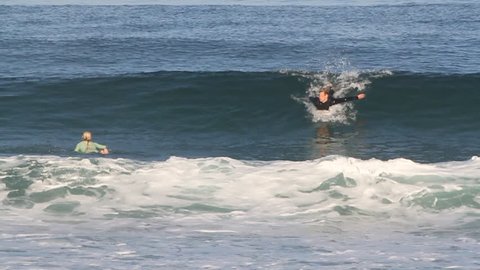 A Surfer On A Shortboard Stock Footage Video 100 Royalty