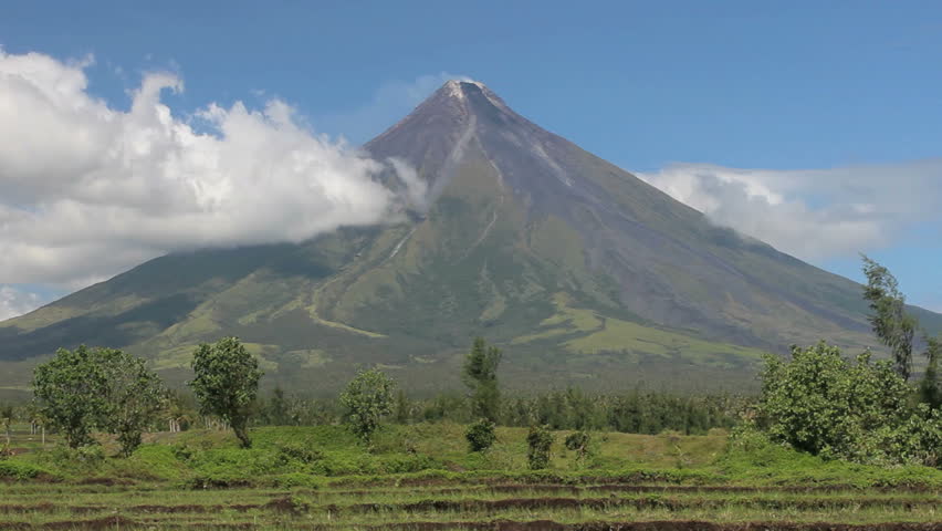 Volcano Mount Mayon In The Philippines Stock Footage Video 8377186 ...