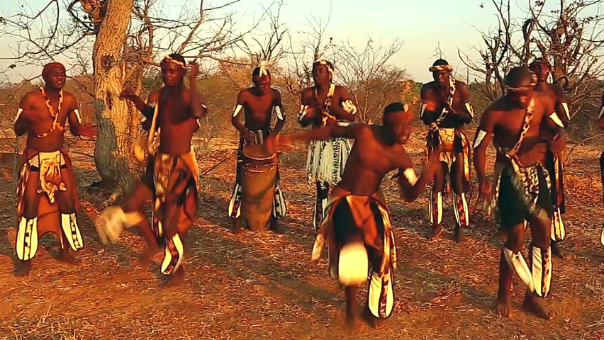 Stock Video Of Traditionally Dressed African Tribesmen Of