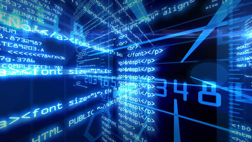 4k Blue Digital Coding Animation Seamless Loop. Stockvideos ...