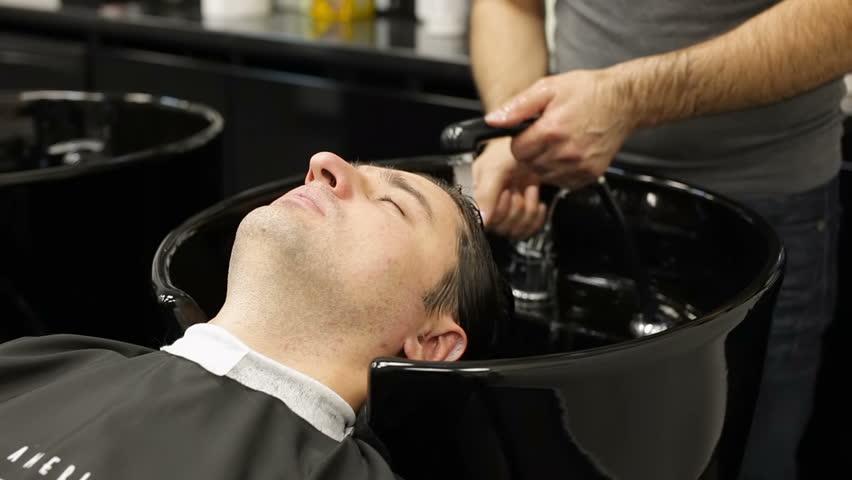 Washing Male Hair In Salon Stock Footage Video 100 Royalty Free