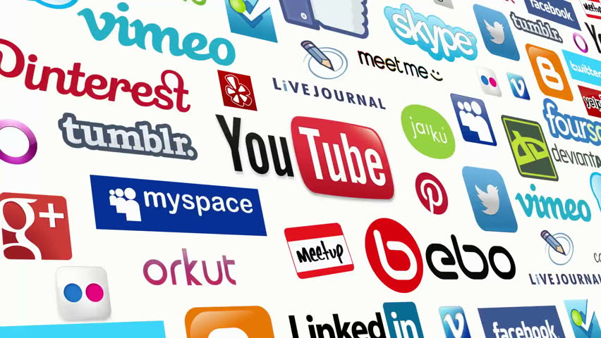 Social Media Logo Compilation Animation. Stock Footage ...