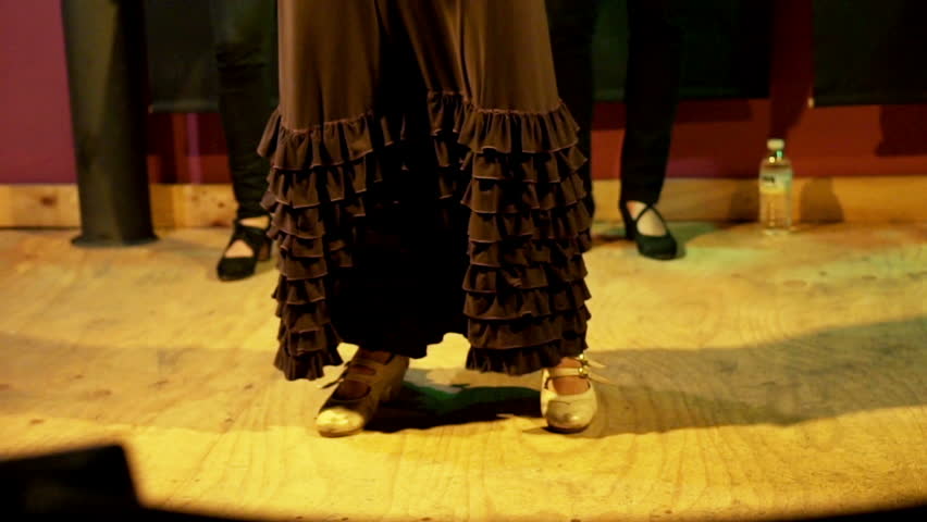 Flamenco Dancer Stepping During Show Stock Footage Video 100