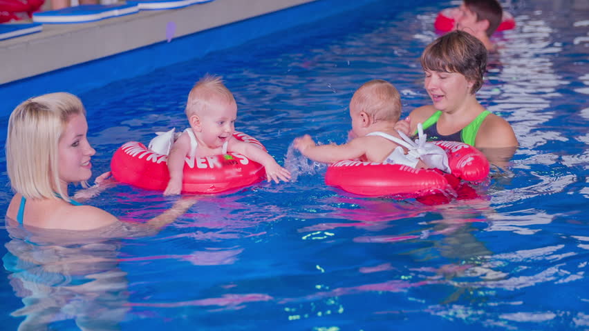 kids playing in pool